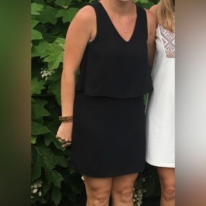 Layered black tank dress